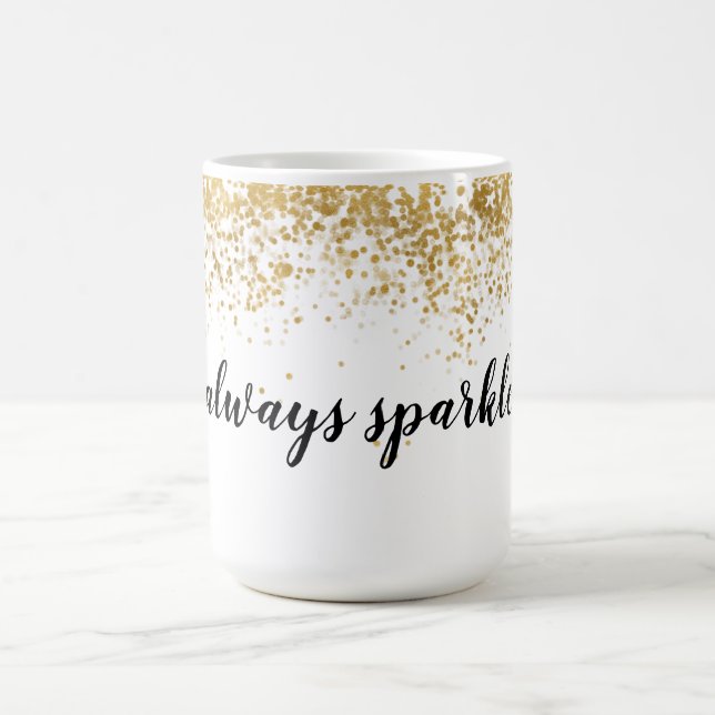 Gold Confetti Sparkle Coffee Mug (Center)