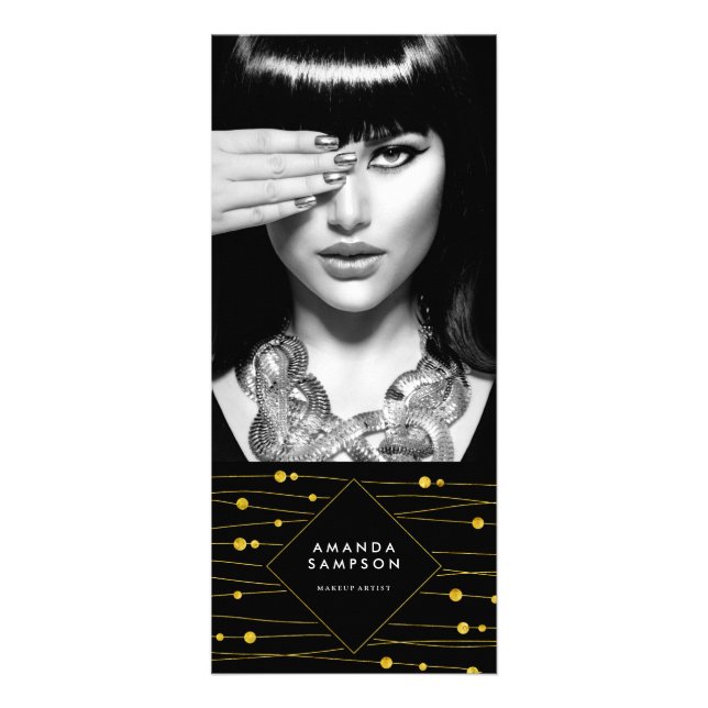 Gold Confetti Strands Tarifs Carte Rack (Devant)