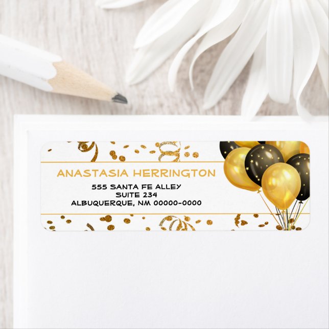 Gold Confetti Streamers Balloon Bundle Festive (Insitu)