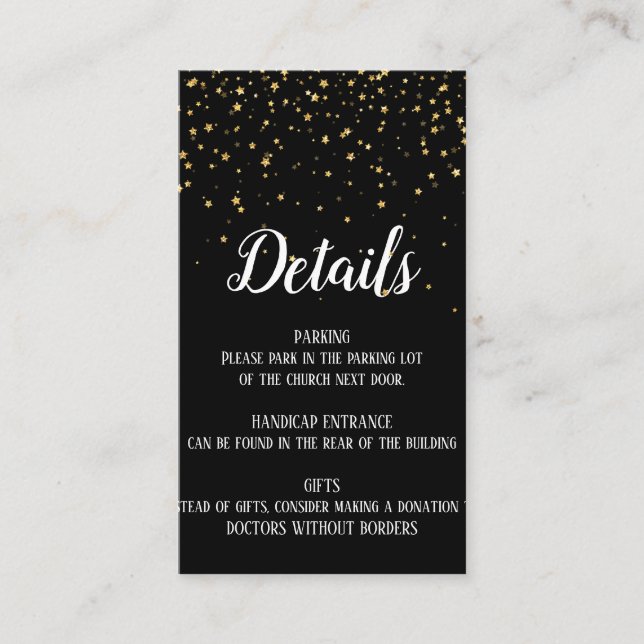 Gold Confetti sur la carte d'insertion de détail n (Devant)