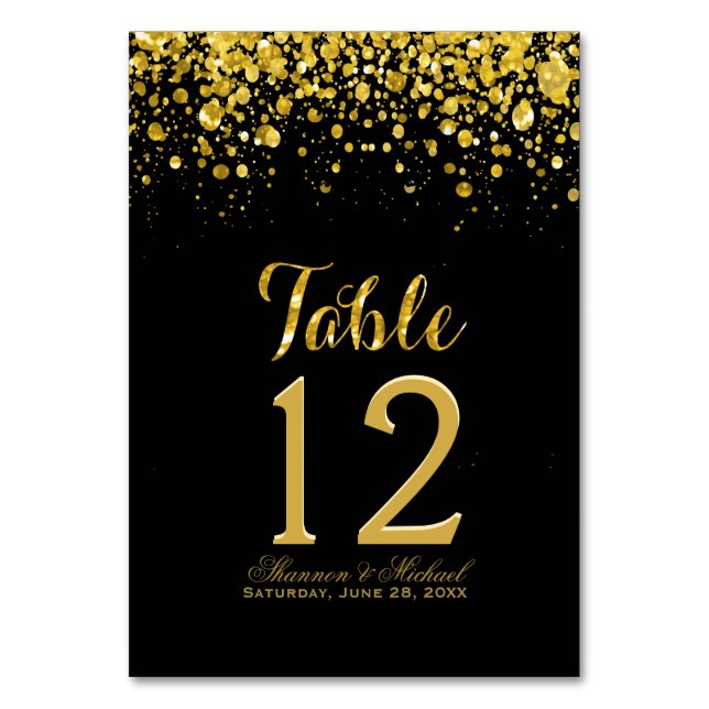 Gold Confetti | Table Card (Front)