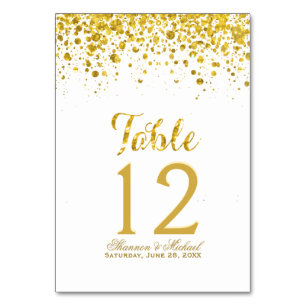 Gold Confetti Table Card