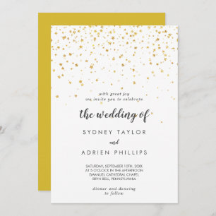 Gold Confetti The Wedding Of Invitation