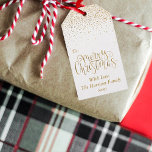 Gold Confetti Typography Merry Christmas Gift Tags<br><div class="desc">The gift of giving is made easy this holiday season with these unique and modern Christmas gift tags. The design features a festive gold foil effect typography script "Merry Christmas" with matching confetti on a clean white background. Easily add your custom wording to these holiday gift tags by using the...</div>