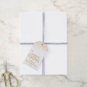 Gold Confetti Typography Merry Christmas Gift Tags (With Twine)