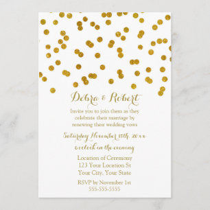 Gold Confetti Vow Renewal Invitation