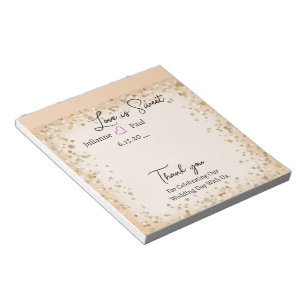 Gold Confetti Wedding Candy Bar Wraps Party Favour Notepad