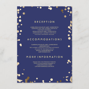 Gold Confetti Wedding Details - Information Enclosure Card