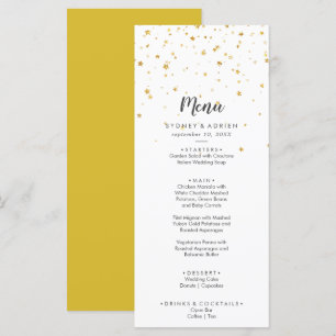 Gold Confetti Wedding Dinner Menu