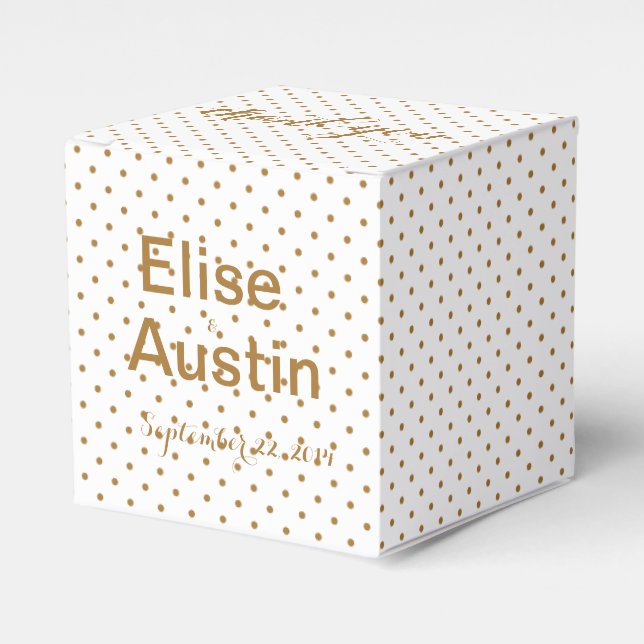 Gold Confetti Wedding Favour Box (Front Side)