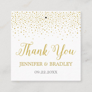 Gold Confetti Wedding Favour Tag   Custom Colour