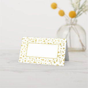 Gold Confetti Wedding Folded Place Cards