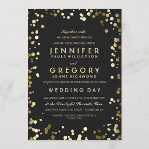 Gold Confetti Wedding Invitations