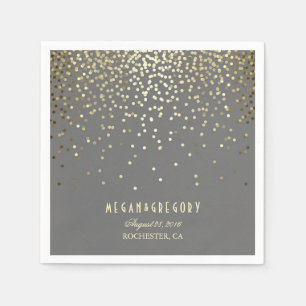 Gold Confetti Wedding Napkin