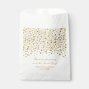 *Gold Confetti Wedding Personalize Favour Bag