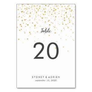 Gold Confetti Wedding Table Numbers