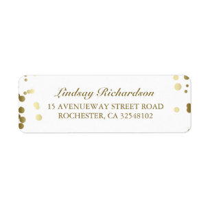 Gold Confetti White Elegant Wedding