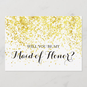 Gold Confetti - Will You Be My Maid of Honour Card