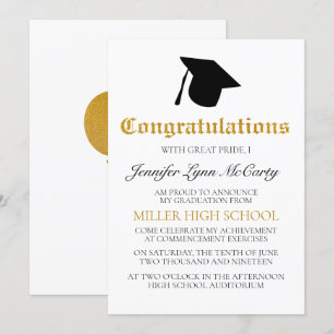 Gold Congrats Graduation Invitation