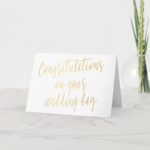 Gold "Congratulations on your wedding day" Card