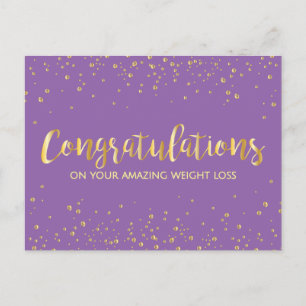 Gold Congratulations Weight Loss Award Certificate Postcard