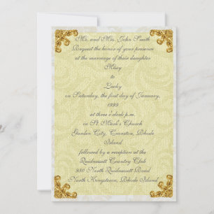 Gold Corner Flourish Invitation