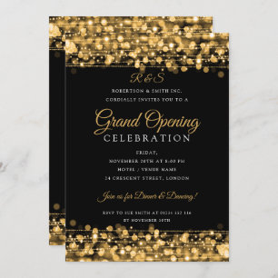Gold Corporate Grand Opening Simple Monogram  Invitation