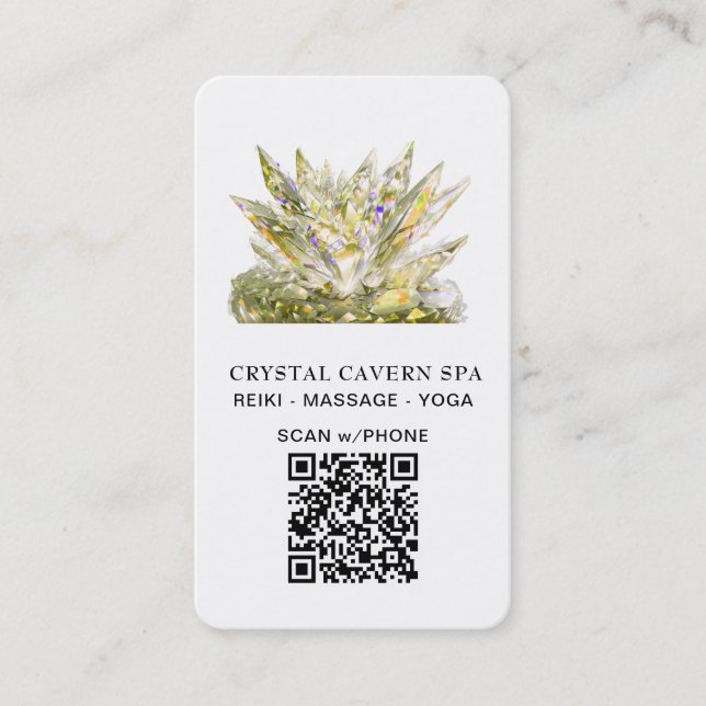 *~* Gold Cosmic Sparkling Magical QR Crystal Business Card (Front)