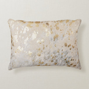 Gold Cowhide Print Metallic Placemat Magnetic Fram Accent Pillow