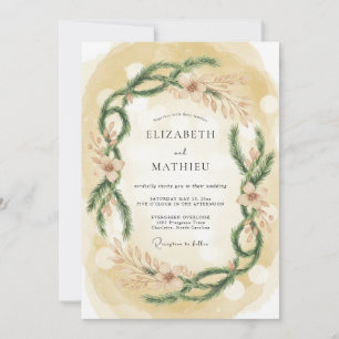 Gold Cozy Winter Wedding Invitation