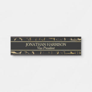 Gold Cracked on Black Professional Name Plate