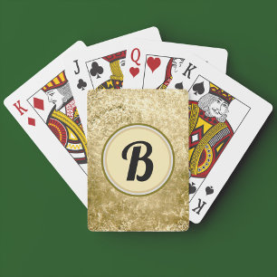 Gold Crackle Monogram Playing Cards