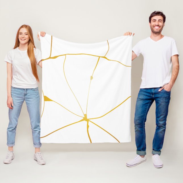 Gold Cracks Family Fleece Blanket (In Situ)