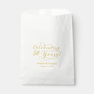 Gold Cream 50 Years 50th Wedding Anniversary Favour Bag