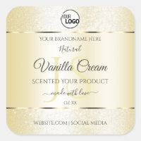 Gold Cream Glitter Product Labels Initials Logo