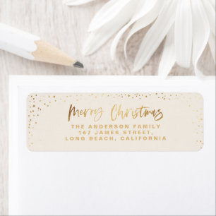 Gold cream Merry Christmas stars