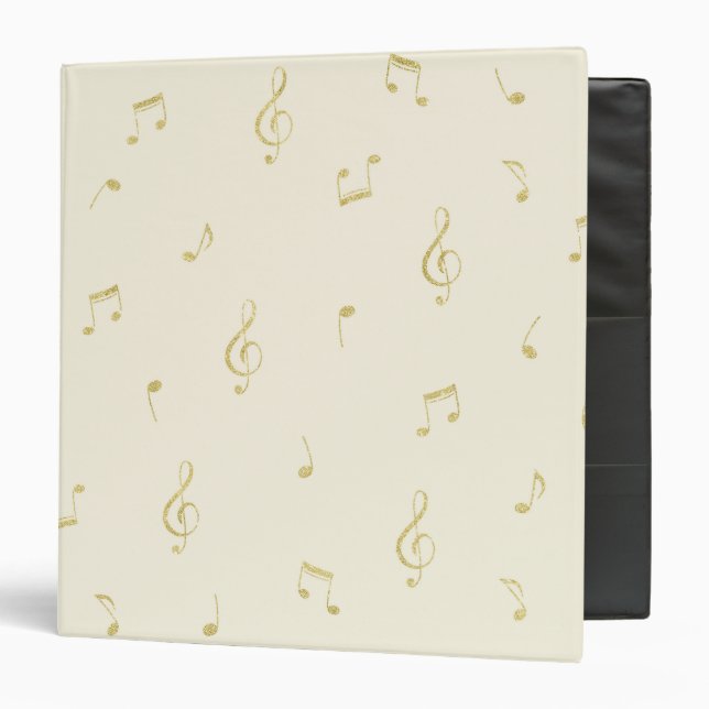 Gold Cream Music Notes Binder (Front/Inside)