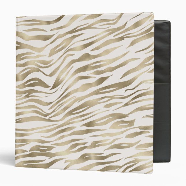Gold Cream Zebra Print   Binder (Front/Inside)