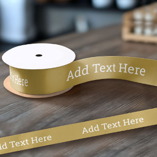 Gold Create Your Own - Make It Yours Custom Text Grosgrain Ribbon
