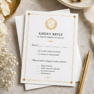 Gold Crest RSVP Card