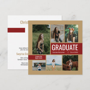 Gold & Crimson 6 - Invitation de diplôme photo