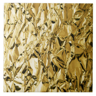 Gold crinkly tin foil plated abstract design tile