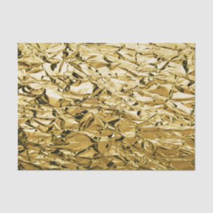 Gold crinkly tin foil plated abstract design tissue paper