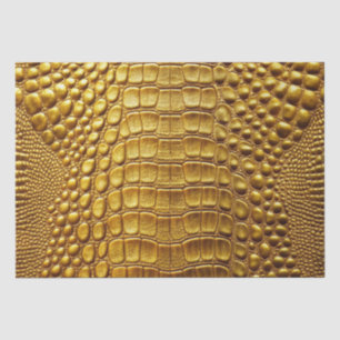 Gold Crocodile Alligator Skin Faux Leather Print Tissue Paper