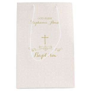 Gold Cross and Laurels Medium Gift Bag
