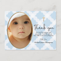 Gold Cross Blue Custom Baby Boy Baptism Photo