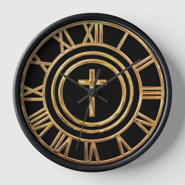 Gold Cross Clock (Front)