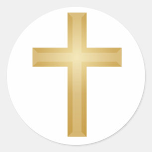 Gold Cross/Easter Classic Round Sticker