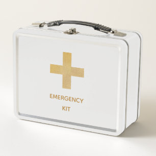 Gold Cross Emergency Kit Medicine Metal Box