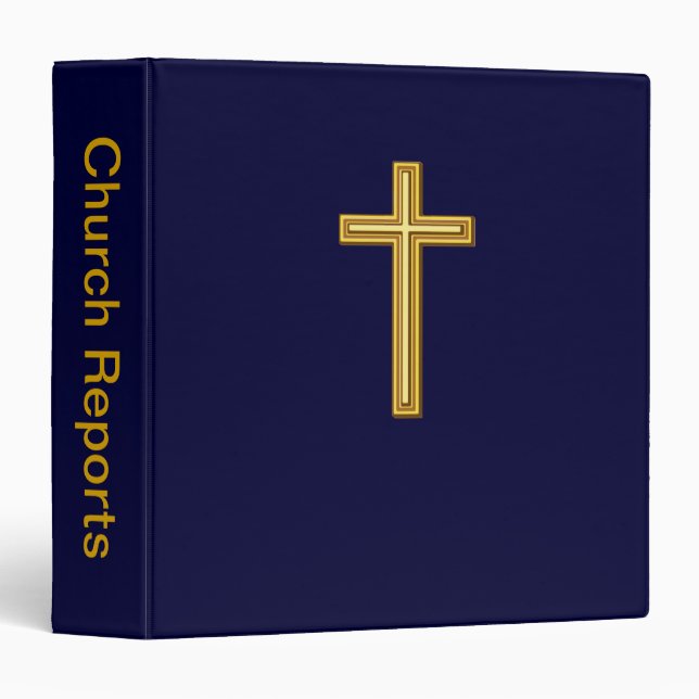 Gold Cross on Blue Binder (Front/Spine)